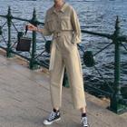Long-sleeve Cargo Jumpsuit