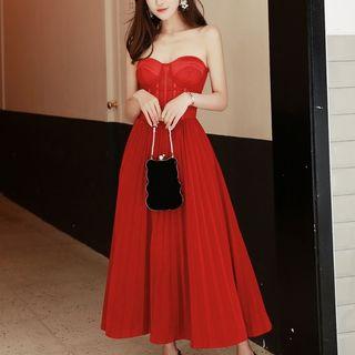 Velvet Midi A-line Tube Dress