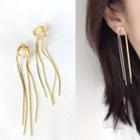 Alloy Fringed Cuff Earring 1 Pair - Clip On Earring - Gold - One Size