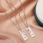 Couple Matching Pendant Necklace 01 - Dz136 - Sliver - One Size
