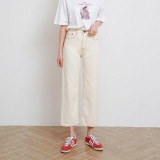 Stitched Loose-fit Cotton Pants