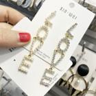 Rhinestone Love Lettering Dangle Earring As Shown In Figure - One Size