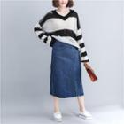 Striped Sweater Black & White - One Size