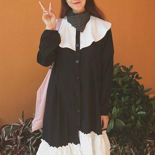 Two-tone Asymmetric Shirtdress