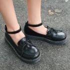 Faux Leather Ankle Strap Loafers