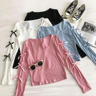 Perforated Crewneck Long-sleeve T-shirt