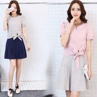 Set: Tie-waist Top + Skirt
