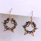 Acrylic Hoop & Alloy Star Dangle Earring