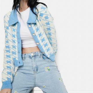 Fleece Printed Long-sleeve Cardigan