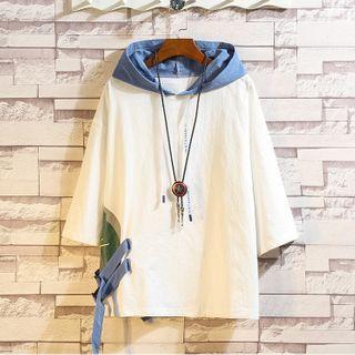 3/4-sleeve Buckled Hoodie