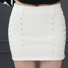 Inset Inner Shorts Studded Mini Skirt