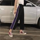Contrast Trim Jogger Pants As Shown In Figure - One Size
