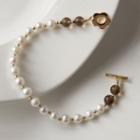 Freshwater Pearl Bracelet B671 - White & Black - One Size