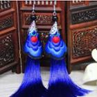 Tasseled Embroidered Earring