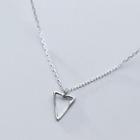 925 Sterling Silver Triangle Pendant Necklace S925 Silver - Silver - One Size