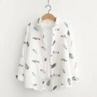 Long Sleeve Fish Print Shirt