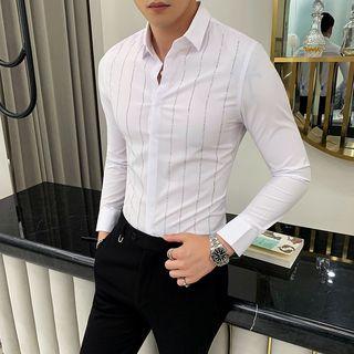 Rhinestone Striped Shirt