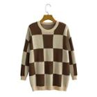 Check Sweater Brown & Almond - One Size