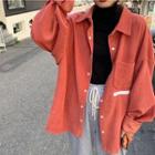 Corduroy Shirt / Turtleneck Long-sleeve T-shirt