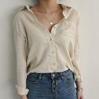 Pocket Linen Blend Shirt