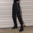 Elastic-waist Harem Pants With Chain