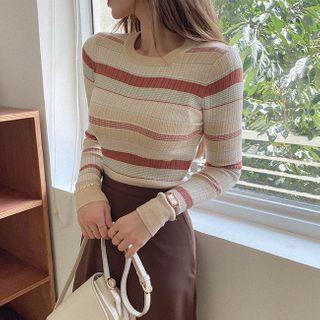 Multi Stripe Ribbed Top