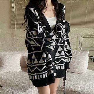 Two-tone Jacquard Cardigan