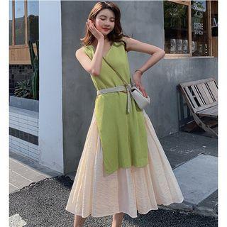 Set: Knit Tank Top + Midi A-line Skirt