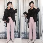 Band-waist Seam-front Boot-cut Pants