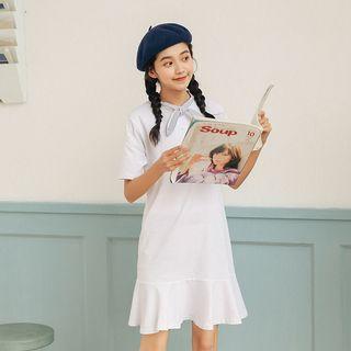 Ruffle Hem Short-sleeve T-shirt Dress