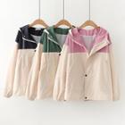 Two-tone Hooded Buttoned Jacket