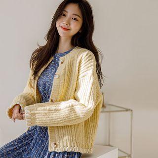 Stitched Cable-knit Cardigan