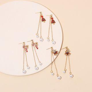Christmas Faux Pearl Fringed Earring