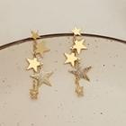 Alloy Star Dangle Earring 1 Pair - 925 Silver Needle - Gold - One Size