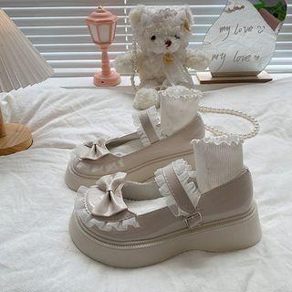 Ribbon Ruffled Platform Mary Jane Shoes