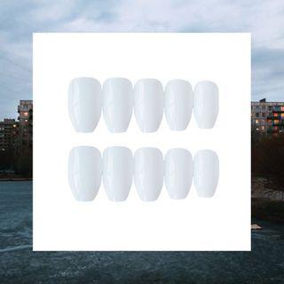 Plain Nail Art False Nail 488 - Milky White - One Size