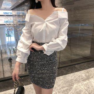 Cold Shoulder Oversized Shirt