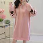 Bear Hooded Long-sleeve Pullover Dress