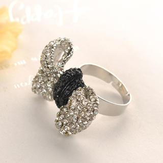 Adjustable Ribbon Ring  Silver - One Size