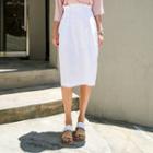 Linen-blend Midi-skirt