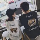 Tiger Embroidered Couple Matching Pullover