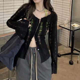 Zip Knit Top / High Waist Midi Pencil Skirt
