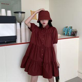 Set: Short-sleeve Shirt Dress + Bucket Hat