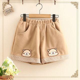 Bear Embroidered Shorts