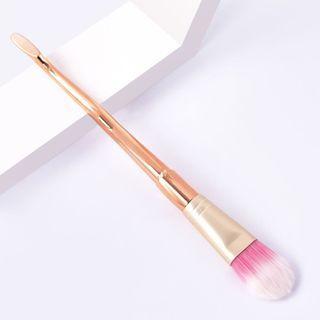 Foundation Brush T-01-546 - 1 Pc - Foundation Brush - Rose Gold Handle - Brush - Pink & White - One Size