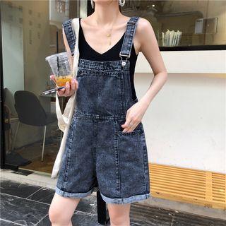 Roll-up Loose-fit Denim Playsuit