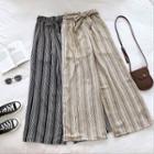 Color-block Striped High-waist Pants