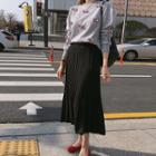 Band-waist Crystal-pleat Long Skirt