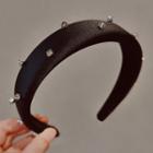 Rhinestone Fabric Headband Ly2275 - Black - One Size