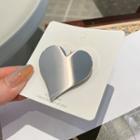 Heart Stainless Steel Brooch Silver - One Size